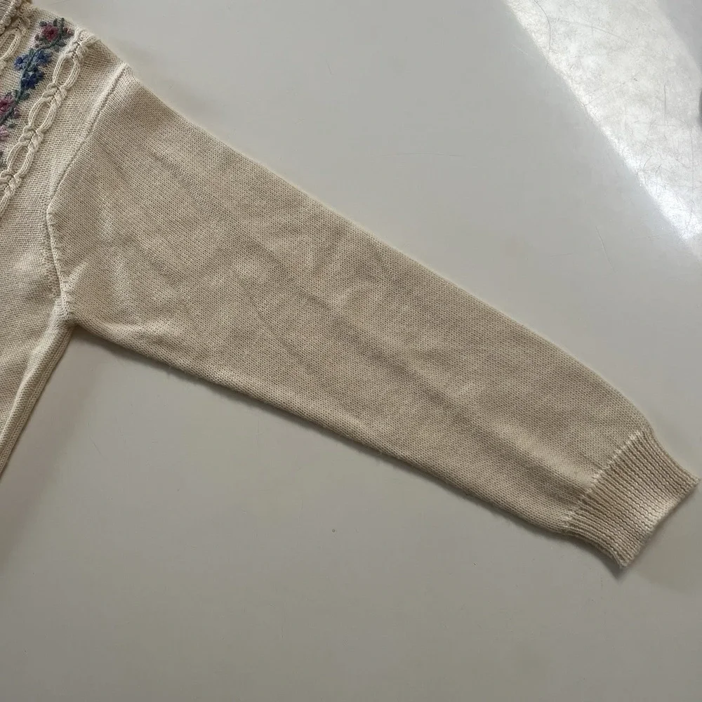 Vintage Alfred Dunner Pullover Sweater Women's Size Large Floral Embellished - Picture 6 of 10